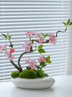 大圆桌中间转盘摆花办公室花束喜庆装饰花家居插花圆形桌花仿真