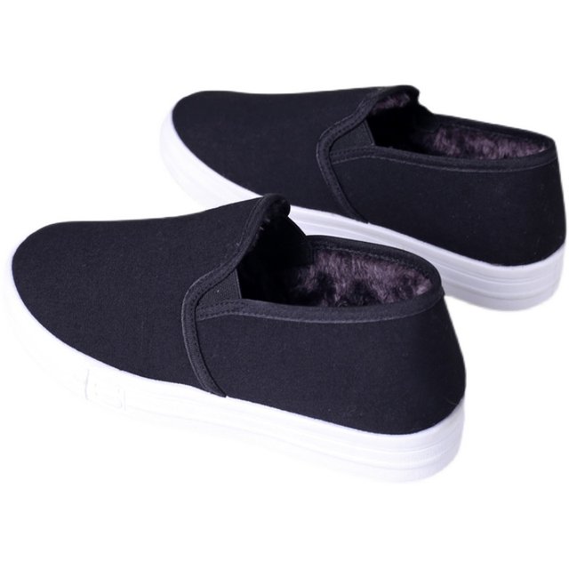 Old Beijing cloth shoes with velvet, warm and soft sole for students