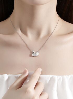 SPIDER珠宝首饰s925纯银极光小天鹅轻奢优雅梦幻天鹅之恋锁骨项链