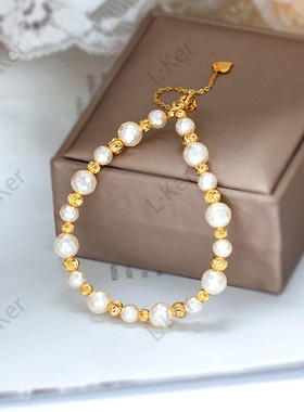 [白月光] 2025流行珠珠百搭手链高级轻奢时尚感法式女士手链S151