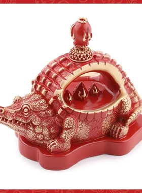 李居明正品2025鳄鱼灯三碧卸摆件