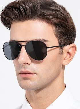 圆脸司机偏光男士驾驶眼镜