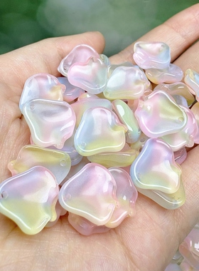 50个小号凌霄花琉璃花瓣16*16mm手工diy古风发簪步摇簪花材料配件