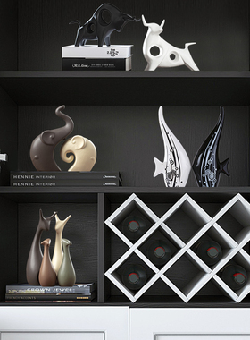 艺术风陶瓷玄关客厅电视柜装饰品