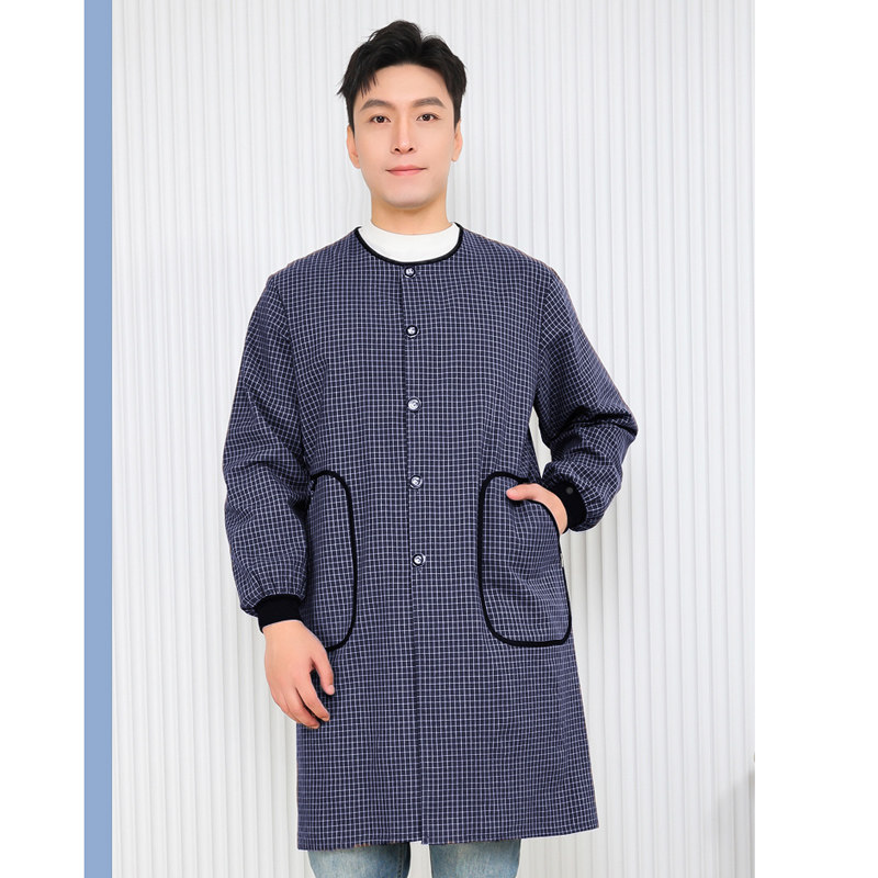 长款纯棉长袖外穿围裙系扣罩衣家用厨房防油污时尚上班干活工作服,淘宝优惠券,粉丝福利购,淘宝优惠卷