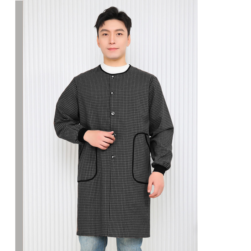 长款纯棉长袖外穿围裙系扣罩衣家用厨房防油污时尚上班干活工作服,淘宝优惠券,粉丝福利购,淘宝优惠卷