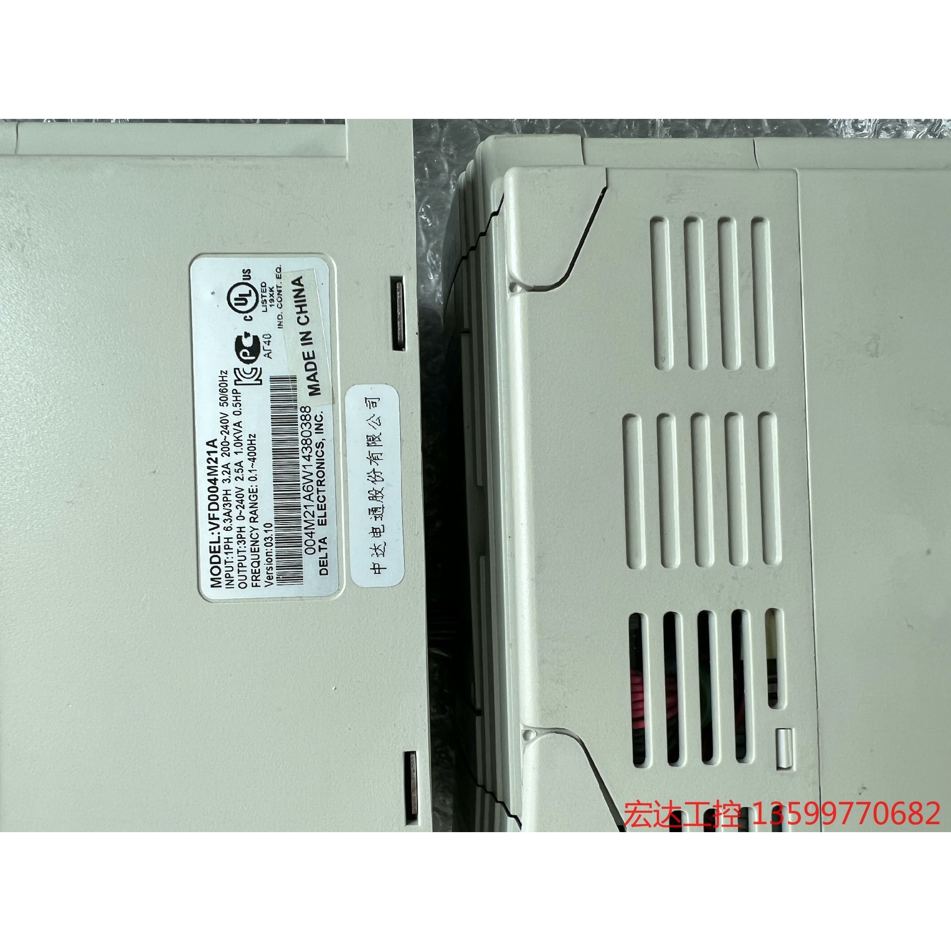 VFD004M21A原装拆机台达变频器，0.4KW，完好无-图1