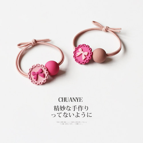 川野圆球串珠芭比粉发圈2025新款发绳少女可爱简约皮筋女扎头头绳 - 图2