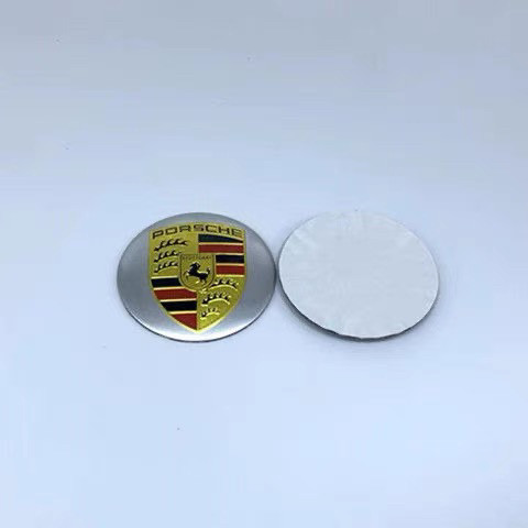 改装保时捷车标 金属车标 直径6厘米56mm65mm盾牌标志 方向盘贴标