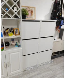 IKEA上海宜家 比萨 三门鞋柜家用门口简约现代家用收纳鞋架代购