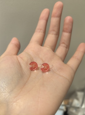 无耳洞树脂耳夹女免打孔学生童趣柠檬无耳洞新款卡通可爱耳饰品