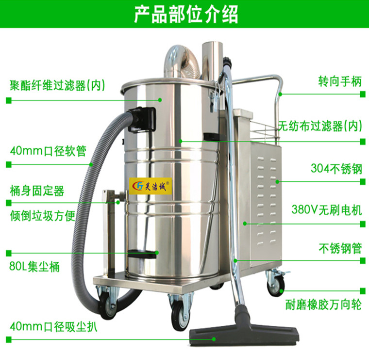 上海雕刻机打磨机钻孔吸粉尘GS-4080工业吸尘机固定式吸尘器桶式-图0
