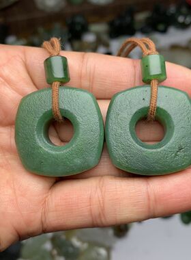 和田玉平安扣吊坠.天然和田玉平安扣挂件.新疆和田玉扣项链吊坠