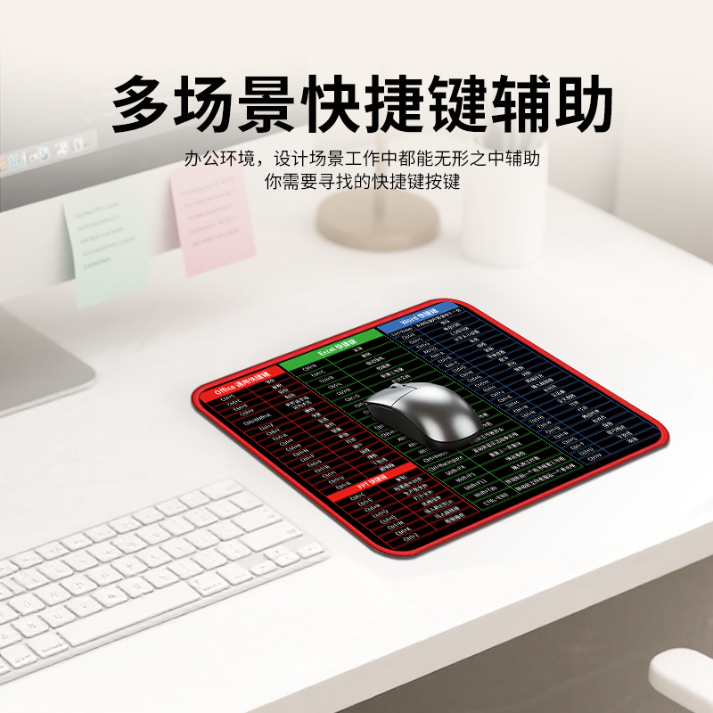 办公office快捷键鼠标垫大全超大号小号男女生高颜值防滑护腕桌垫 - 图0