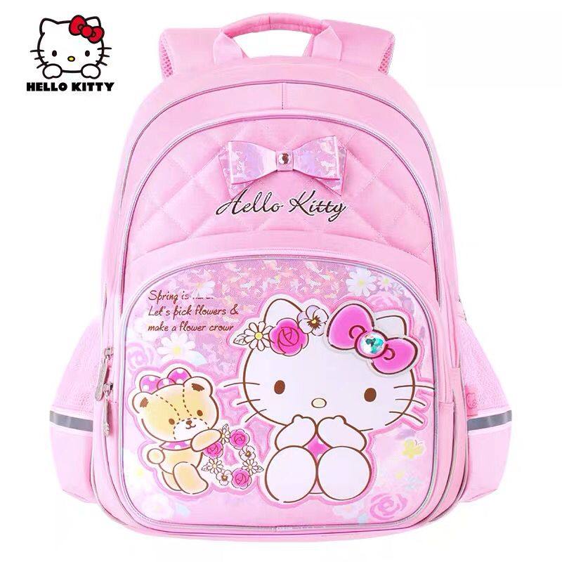 hellokitty书包小学生书包一二三年纪书凯蒂猫双肩包女童减负书包网红女孩可爱公主儿童凯蒂猫文具套装笔袋_虎窝淘