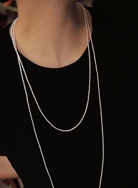 米形毛衣链韩版颈链天然珍珠