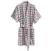 Áo choàng cotton, nam và nữ, mùa hè mỏng, đôi cotton, áo choàng tắm, tay ngắn, kimono Nhật Bản, kẻ sọc ngắn, áo choàng, khăn, khăn - Night Robe áo choàng ngủ Night Robe