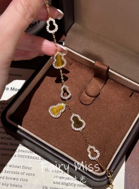 新年福禄虎眼石小葫芦显白手链女