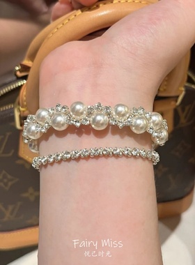 施家珍珠精致爆闪轻奢高级感手链