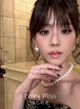 温润珍珠金智秀同款复古高级项链