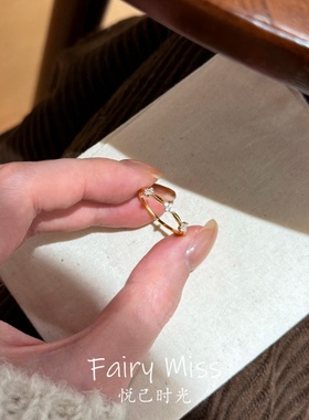 S925银镶钻轻奢日韩女士食指简戒