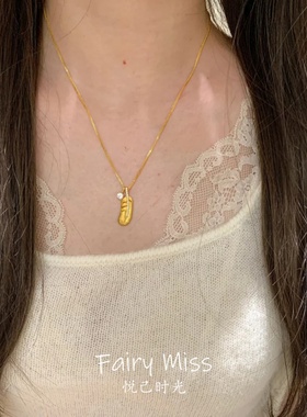 吉光片羽shar纹理拉丝羽毛形项链