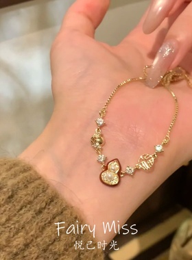 轻奢镶钻珍珠葫芦手链小众高级感