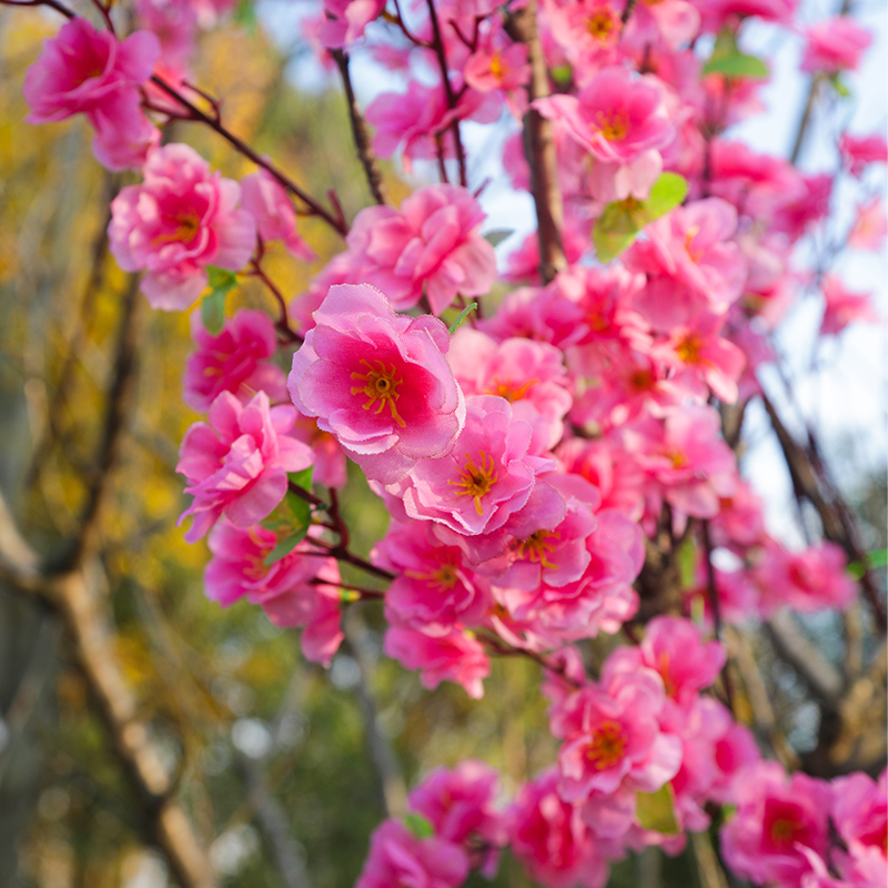 假花仿真花装饰桃花枝干花束樱花梅花塑料花婚庆绢花客厅摆设插花