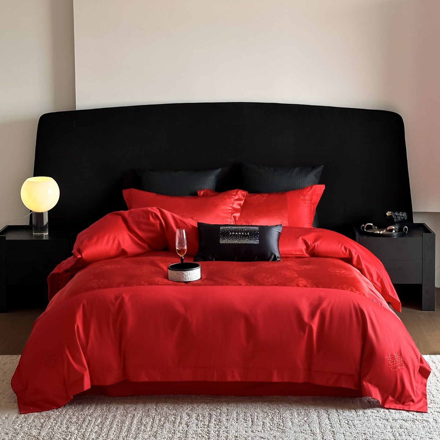 高档轻奢结婚红色四件套喜被套罩床单新婚庆喜嫁床上用品婚房陪嫁,淘宝优惠券,粉丝福利购,淘宝优惠卷