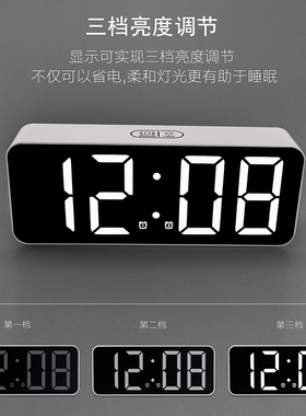 电子时钟化妆镜钟USB供电LED闹钟