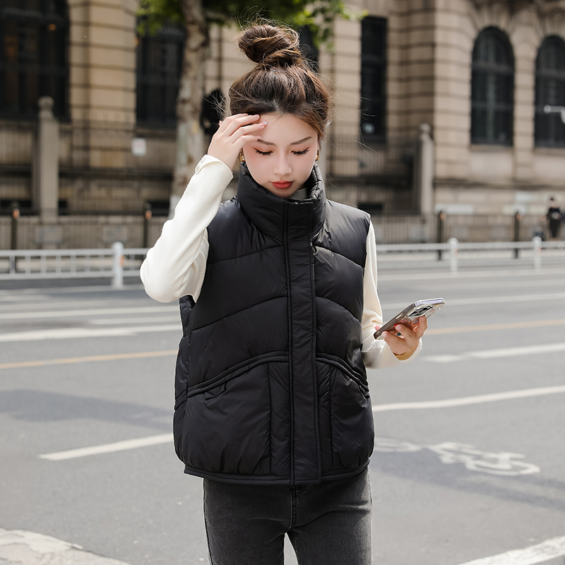 2023新款马甲外穿羽绒棉气质网红爆款秋冬立领背心马夹女宽松短款