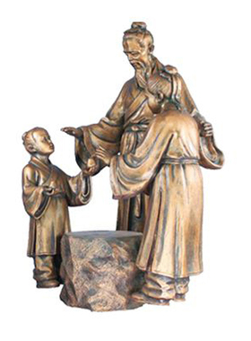 玻璃钢孔融让梨人物雕塑大型铸铜雕像学校户外公园林景观摆件定制