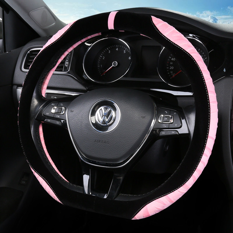 方向盘套冬季短毛绒D型女韩国可爱适用大众新速腾朗逸polo高尔夫7,淘宝优惠券,粉丝福利购,淘宝优惠卷