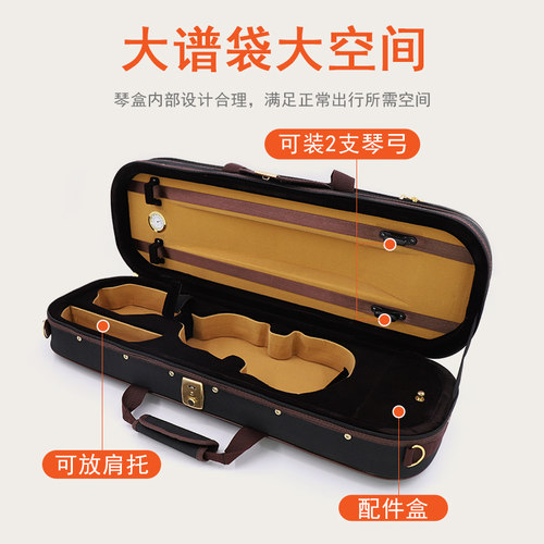 青歌PH06牛津布小提琴盒琴箱双肩单肩轻便小提琴背包琴包抗压超轻 - 图2