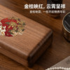 Solid wood gold jewelry storage box portable storage box