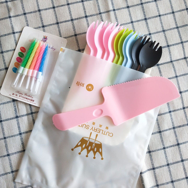 生日刀叉盘一次性组合蛋糕盘子叉子塑料刀叉四合一刀叉盘蜡烛套装,淘宝优惠券,粉丝福利购,淘宝优惠卷