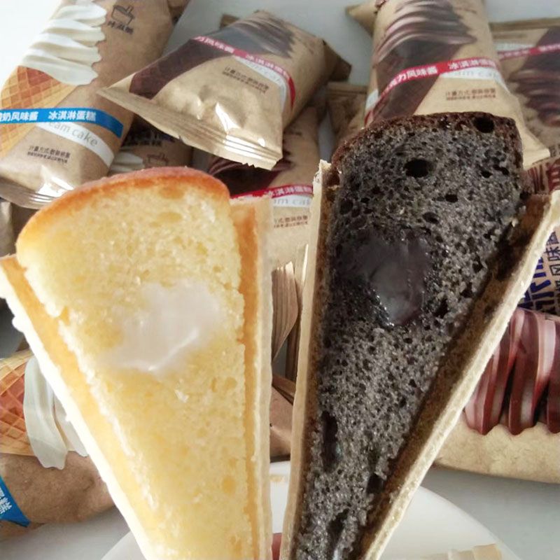 果子王爆浆冰淇淋蛋糕巧克力老酸奶味网红糕点脆桶小零食独立包装 - 图0