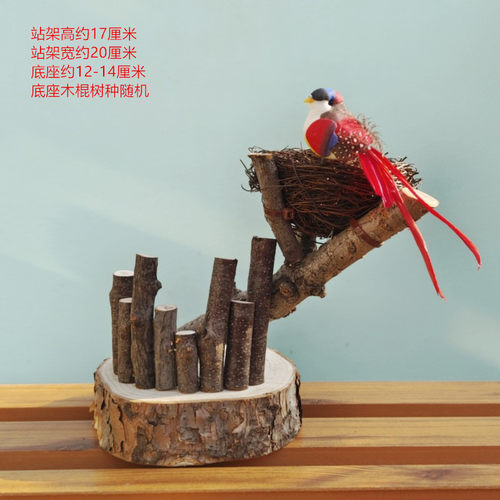 鸟站鹦鹉玄凤虎皮站架树枝站杆鸟笼中小鸟架子杆原木训练秋千站台 - 图3