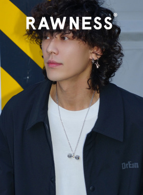 RAWNESS新款钻面哑铃项链健身
