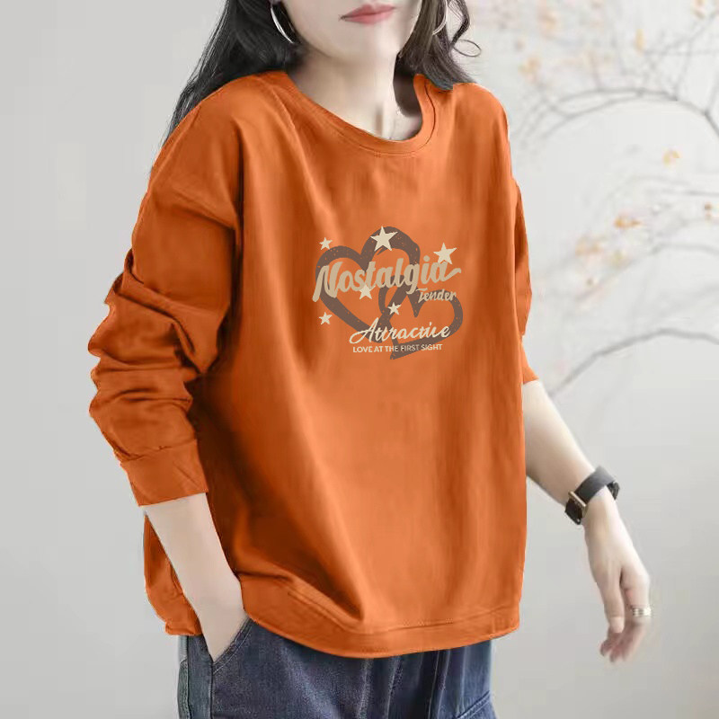 外贸出口正品纯棉长袖印花休闲卫衣女春秋款文艺减龄百搭显瘦上衣,淘宝优惠券,粉丝福利购,淘宝优惠卷