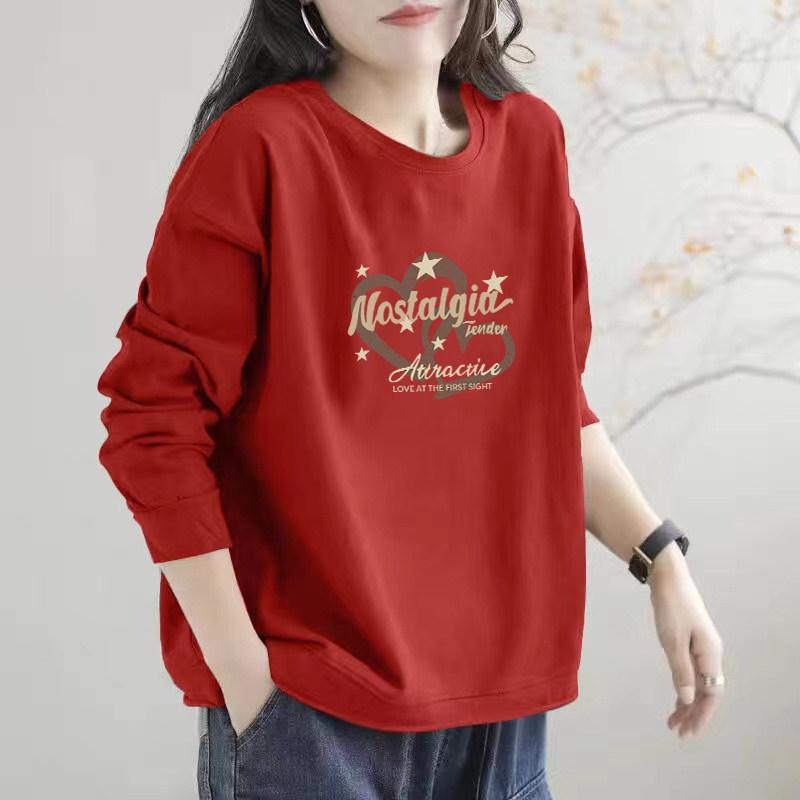 外贸出口正品纯棉长袖印花休闲卫衣女春秋款文艺减龄百搭显瘦上衣,淘宝优惠券,粉丝福利购,淘宝优惠卷