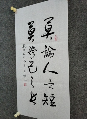 书法字画定制手写真迹毛笔字横幅莫论人之短莫夸己之长
