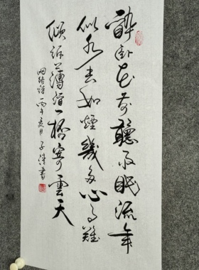 书法定制手写真迹时光感慨 诗意人生醉卧花前听雨眠流年似水去…