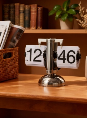 复古机械翻页台式数字时钟摆件