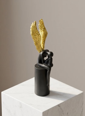 现代简约天使翅膀树脂雕塑摆件