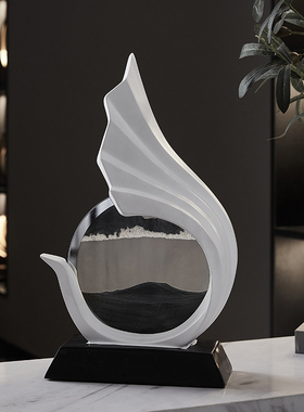 风生水起创意水墨流沙画摆件轻奢高档客厅电视柜酒柜装饰品高级感