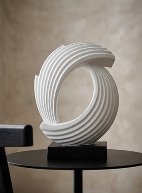 现代简约白色几何客厅装饰摆件