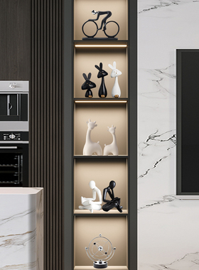 轻奢高档餐边玻璃柜装饰品套装