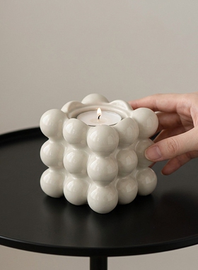 创意手工陶瓷葡萄造型烛台摆件