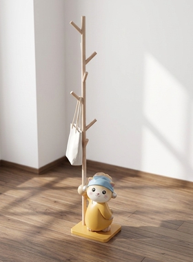 木质落地衣架简约现代家用收纳